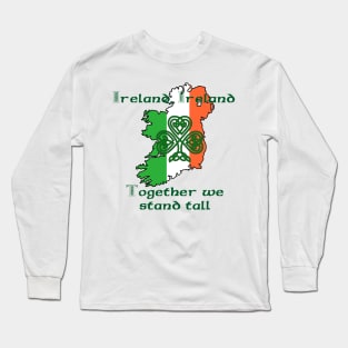 Ireland Together we stand tall tee shirt design shamrock sport rugby Long Sleeve T-Shirt